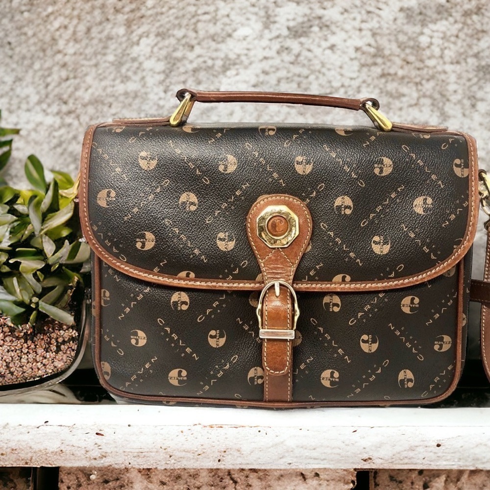 Carven Brown and Tan Crossbody Bag